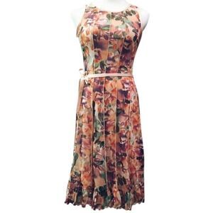 Sleeveless Floral Ruffled Hemline Midi NEW